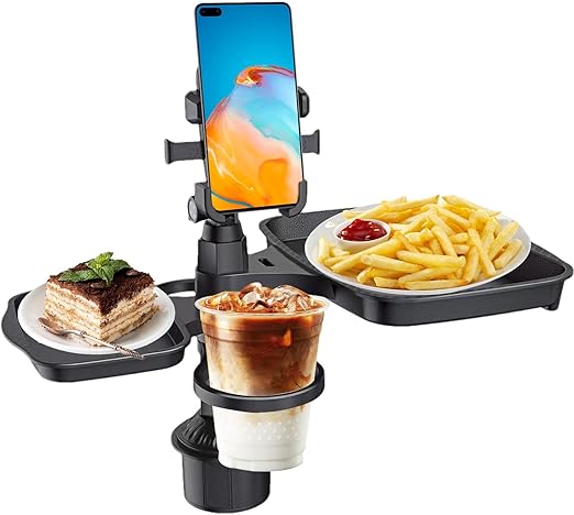 5-in-1 car Cup Holder Expander with Detachable car Cup Holder Tray, Phone Holder,