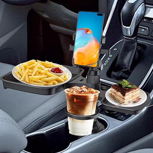 5-in-1 car Cup Holder Expander with Detachable car Cup Holder Tray, Phone Holder,