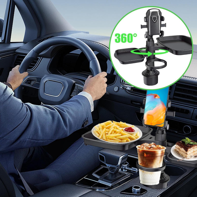 5-in-1 car Cup Holder Expander with Detachable car Cup Holder Tray, Phone Holder,